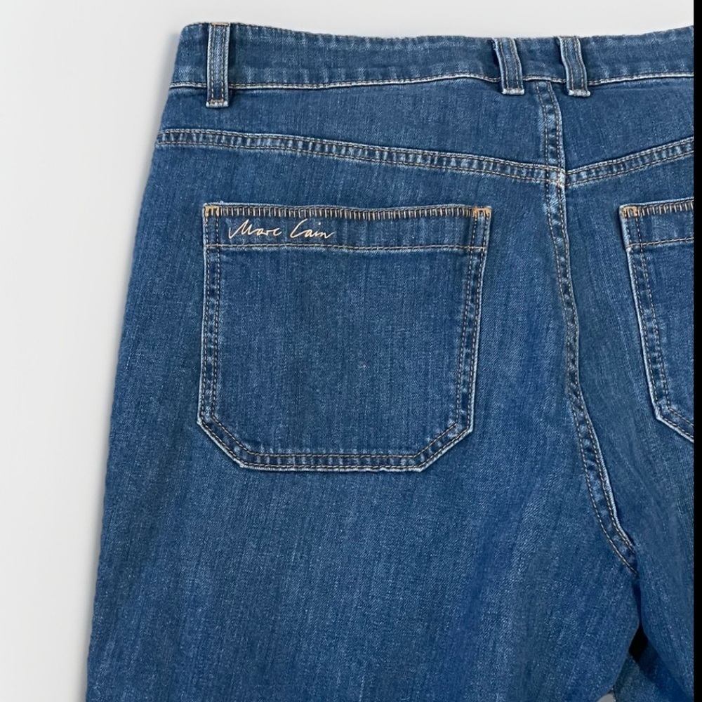 Marc Cain Relaxed Flare Denim Jean High Rise Medium Blue N5 (42EU/10US) - Picture 4 of 6